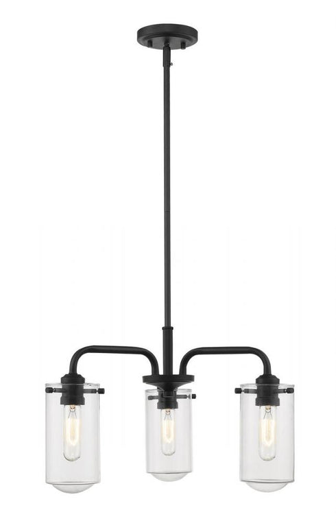 Z-Lite Delaney 3 Light Chandelier in Matte Black Finish Model: 471-3MB