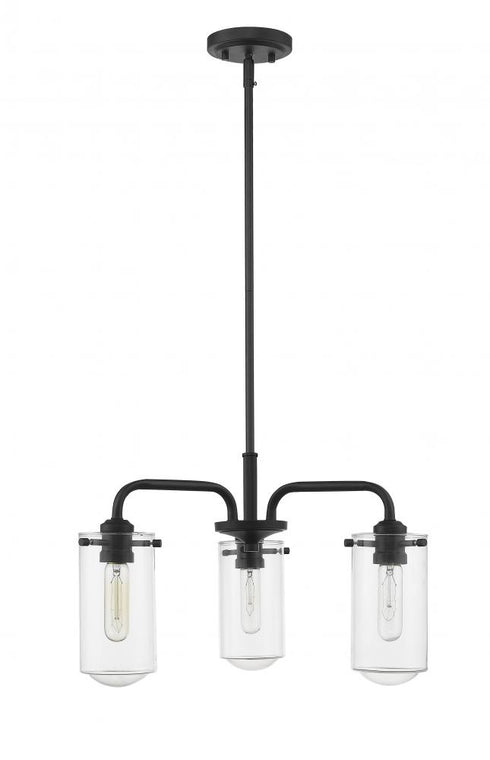 Z-Lite Delaney 3 Light Chandelier in Matte Black Finish Model: 471-3MB