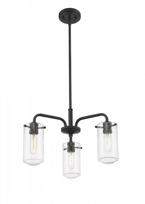 Z-Lite Delaney 3 Light Chandelier in Matte Black Finish Model: 471-3MB