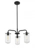 Z-Lite Delaney 3 Light Chandelier in Matte Black Finish Model: 471-3MB