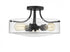 Z-Lite Delaney 3 Light Semi Flush Mount in Matte Black Finish Model: 471SF-MB