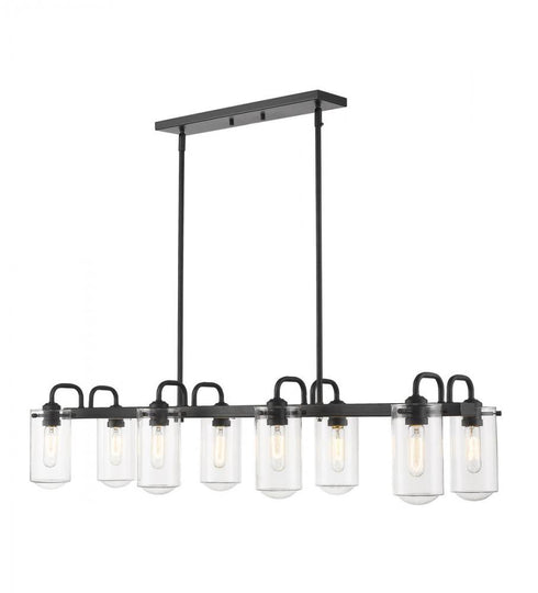 Z-Lite Delaney 8 Light Linear Chandelier in Brushed Nickel Finish Model: 471-8L-BN