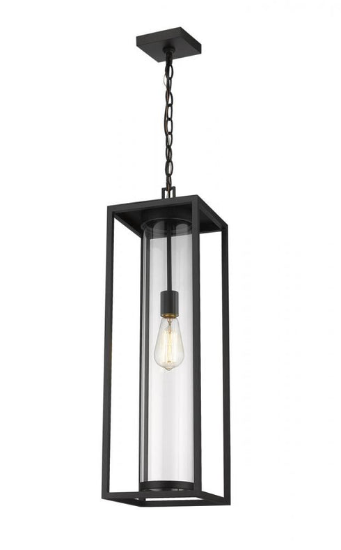 Z-Lite Dunbroch 1 Light Outdoor Chain Mount Ceiling Fixture in Black Finish Model: 584CHB-BK