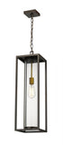 Z-Lite Dunbroch 1 Light Outdoor Chain Mount Ceiling Fixture in Black Finish Model: 584CHB-BK