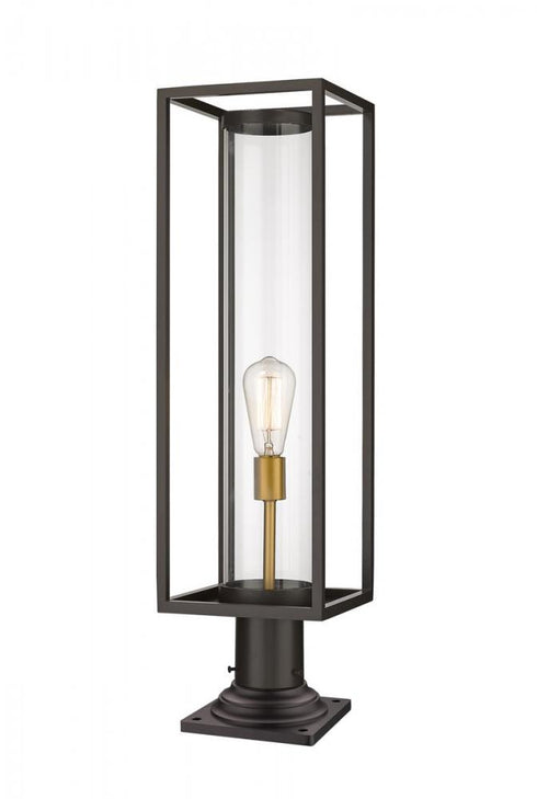 Z-Lite Dunbroch 1 Light Outdoor Pier Mounted Fixture in Black Finish Model: 584PHBR-533PM-BK