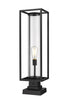 Z-Lite Dunbroch 1 Light Outdoor Pier Mounted Fixture in Black Finish Model: 584PHBS-SQPM-BK