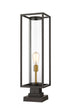 Z-Lite Dunbroch 1 Light Outdoor Pier Mounted Fixture in Black Finish Model: 584PHBS-SQPM-BK