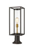 Z-Lite Dunbroch 1 Light Outdoor Pier Mounted Fixture in Black Finish Model: 584PHMR-553PM-BK