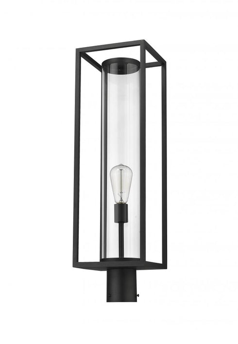 Z-Lite Dunbroch 1 Light Outdoor Post Mount Fixture in Black Finish Model: 584PHBR-BK