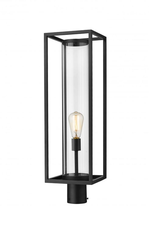Z-Lite Dunbroch 1 Light Outdoor Post Mount Fixture in Black Finish Model: 584PHBR-BK