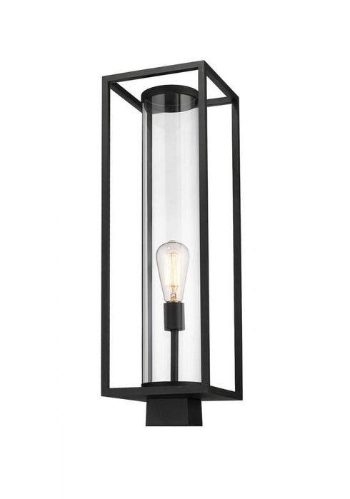 Z-Lite Dunbroch 1 Light Outdoor Post Mount Fixture in Black Finish Model: 584PHBS-BK