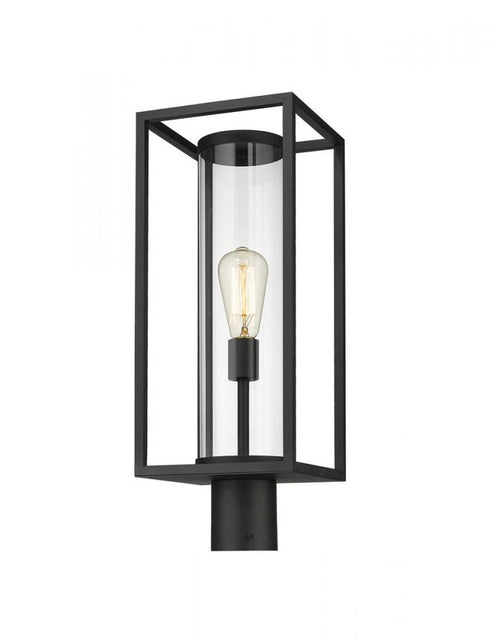 Z-Lite Dunbroch 1 Light Outdoor Post Mount Fixture in Black Finish Model: 584PHMR-BK