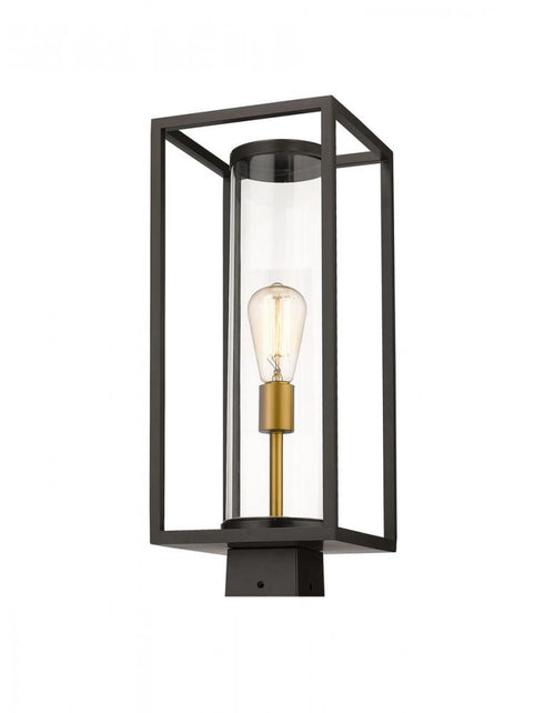 Z-Lite Dunbroch 1 Light Outdoor Post Mount Fixture in Black Finish Model: 584PHMS-BK
