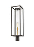 Z-Lite Dunbroch 1 Light Outdoor Post Mount Fixture in Deep Bronze + Outdoor Brass Finish Model: 584PHBR-DBZ-OBS