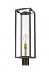 Z-Lite Dunbroch 1 Light Outdoor Post Mount Fixture in Deep Bronze + Outdoor Brass Finish Model: 584PHBR-DBZ-OBS