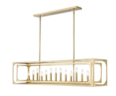 Z-Lite Easton 13 Light Linear Chandelier in Matte Black Finish Model: 3038-13L-MB