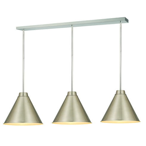 Z-Lite Eaton 3 Light Pendant in Brushed Nickel Finish Model: 6011P18-3L-BN