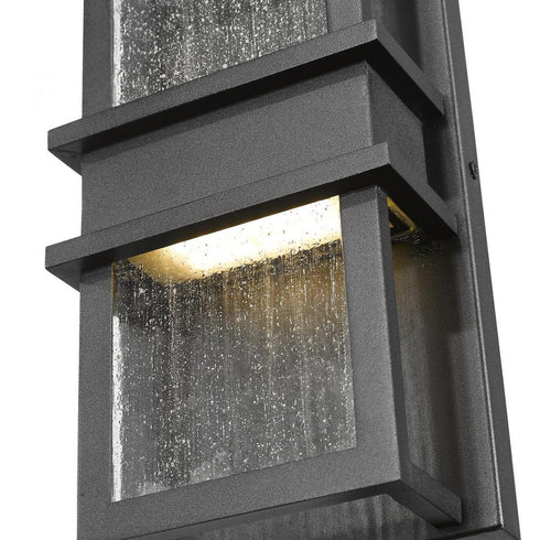 Z-Lite Eclipse 2 Light Outdoor Wall Light in Black Finish Model: 577S-BK-LED