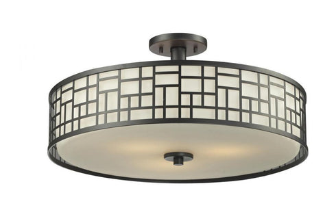 Z-Lite Elea 3 Light Semi Flush Mount in Bronze Finish Model: 329-SF20-BRZ