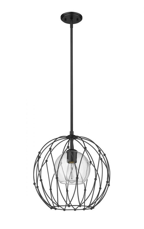 Z-Lite Elle 1 Light Pendant in Matte Black Finish Model: 1940P16-MB
