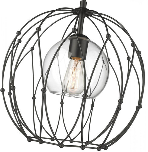 Z-Lite Elle 1 Light Pendant in Matte Black Finish Model: 1940P16-MB