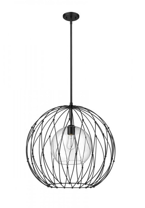 Z-Lite Elle 1 Light Pendant in Matte Black Finish Model: 1940P24-MB