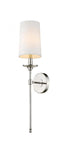 Z-Lite Emily 1 Light Wall Sconce in Brushed Nickel Finish Model: 807-1S-BN