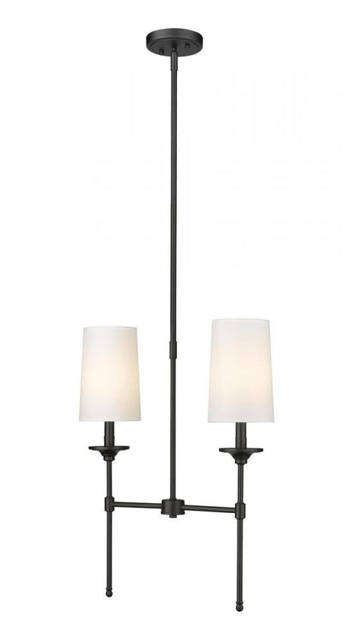 Z-Lite Emily 2 Light Linear Chandelier in Matte Black Finish Model: 3033-2L-MB