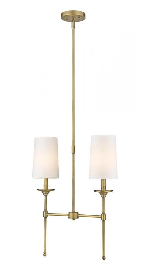 Z-Lite Emily 2 Light Linear Chandelier in Matte Black Finish Model: 3033-2L-MB