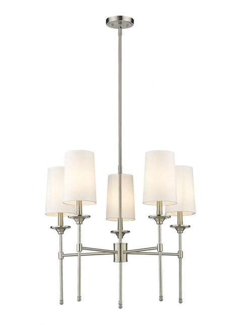Z-Lite Emily 5 Light Chandelier in Brushed Nickel Finish Model: 3033-5BN