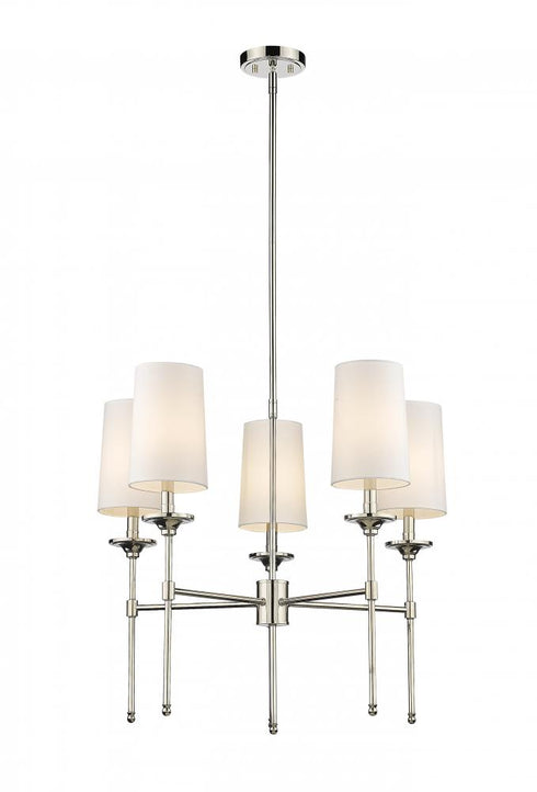 Z-Lite Emily 5 Light Chandelier in Brushed Nickel Finish Model: 3033-5BN