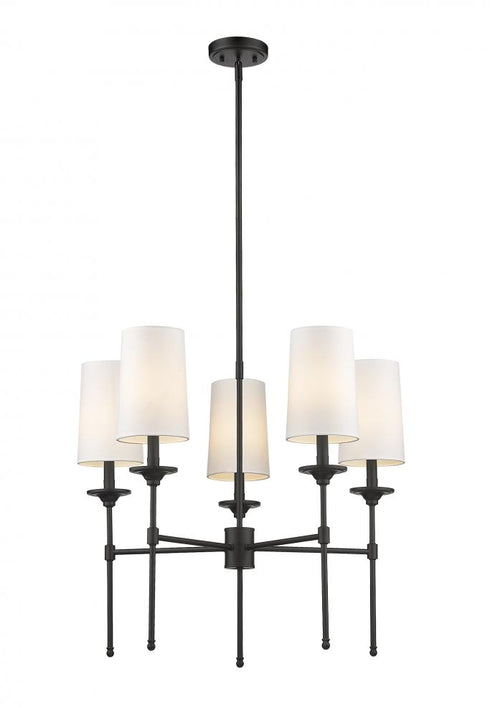 Z-Lite Emily 5 Light Chandelier in Brushed Nickel Finish Model: 3033-5BN