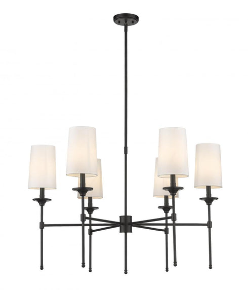 Z-Lite Emily 6 Light Chandelier in Brushed Nickel Finish Model: 3033-6BN