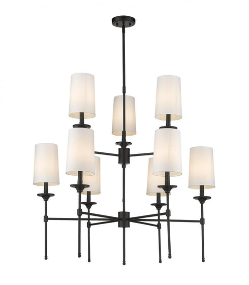 Z-Lite Emily 9 Light Chandelier in Brushed Nickel Finish Model: 3033-9BN
