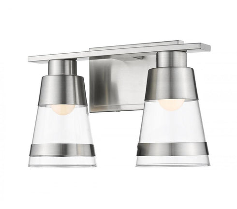 Z-Lite Ethos 2 Light Vanity in Brushed Nickel Finish Model: 1921-2V-BN-LED