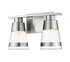 Z-Lite Ethos 2 Light Vanity in Brushed Nickel Finish Model: 1921-2V-BN-LED