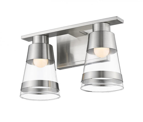 Z-Lite Ethos 2 Light Vanity in Brushed Nickel Finish Model: 1921-2V-BN-LED