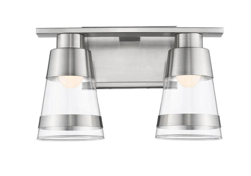Z-Lite Ethos 2 Light Vanity in Brushed Nickel Finish Model: 1921-2V-BN-LED