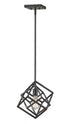Z-Lite Euclid 1 Light Pendant in Chrome + Matte Black Finish Model: 457MP-CH-MB