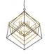 Z-Lite Euclid 10 Light Chandelier in Chrome + Matte Black Finish Model: 457-10CH-MB