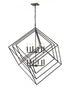 Z-Lite Euclid 12 Light Chandelier in Chrome + Matte Black Finish Model: 457-12CH-MB