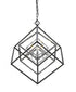 Z-Lite Euclid 3 Light Chandelier in Chrome + Matte Black Finish Model: 457-3CH-MB