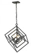 Z-Lite Euclid 3 Light Chandelier in Chrome + Matte Black Finish Model: 457-3CH-MB