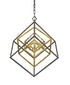 Z-Lite Euclid 3 Light Chandelier in Chrome + Matte Black Finish Model: 457-3CH-MB