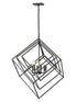 Z-Lite Euclid 6 Light Chandelier in Chrome + Matte Black Finish Model: 457-6CH-MB