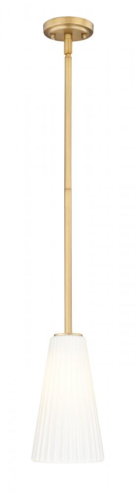 Z-Lite Farrell 1 Light Pendant in Brushed Nickel Finish Model: 3043P6-ROD-BN