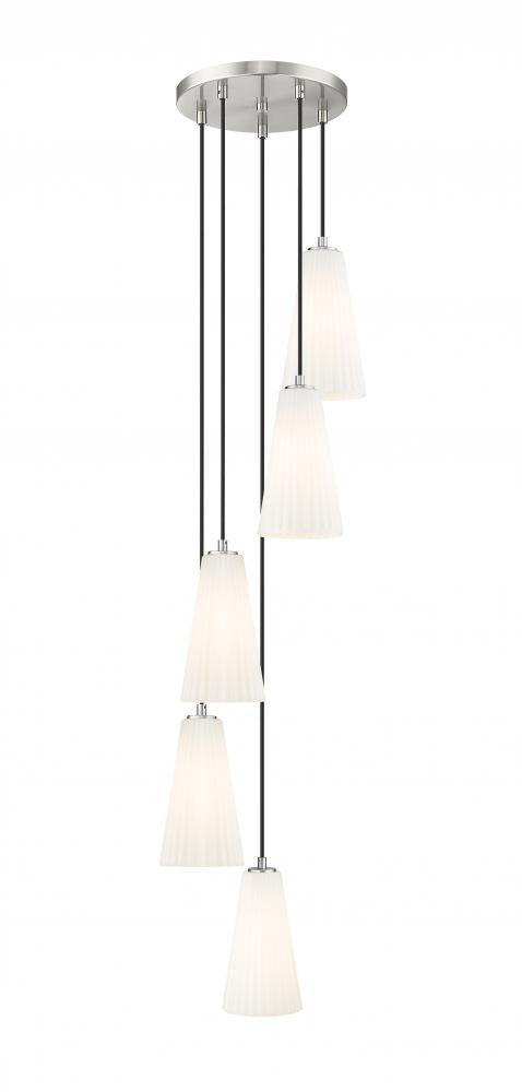 Z-Lite Farrell 5 Light Chandelier in Brushed Nickel Finish Model: 3043P6-5R-BN