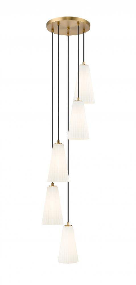 Z-Lite Farrell 5 Light Chandelier in Brushed Nickel Finish Model: 3043P6-5R-BN