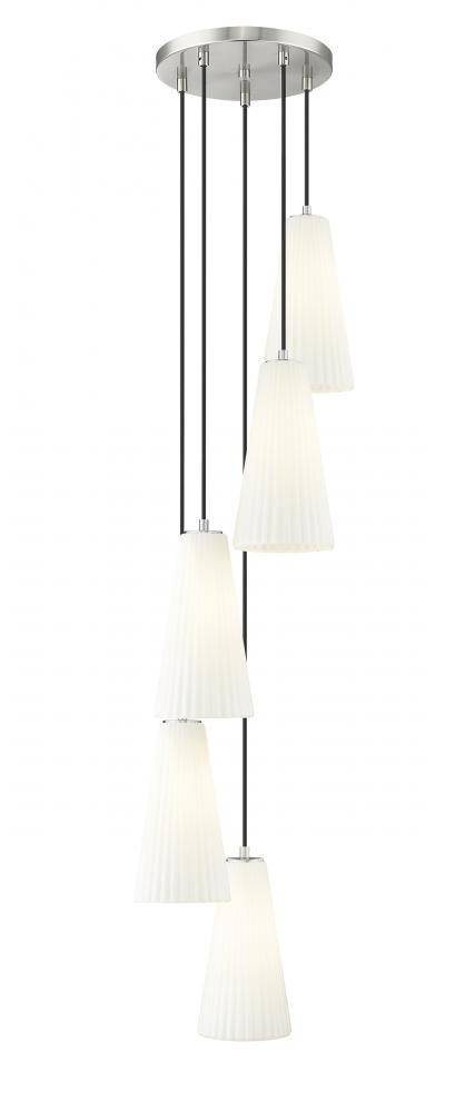 Z-Lite Farrell 5 Light Chandelier in Brushed Nickel Finish Model: 3043P7-5R-BN