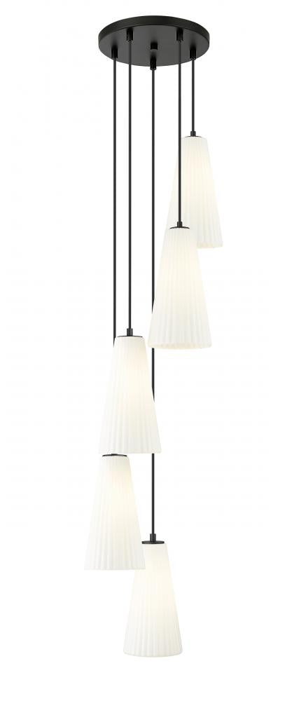Z-Lite Farrell 5 Light Chandelier in Brushed Nickel Finish Model: 3043P7-5R-BN
